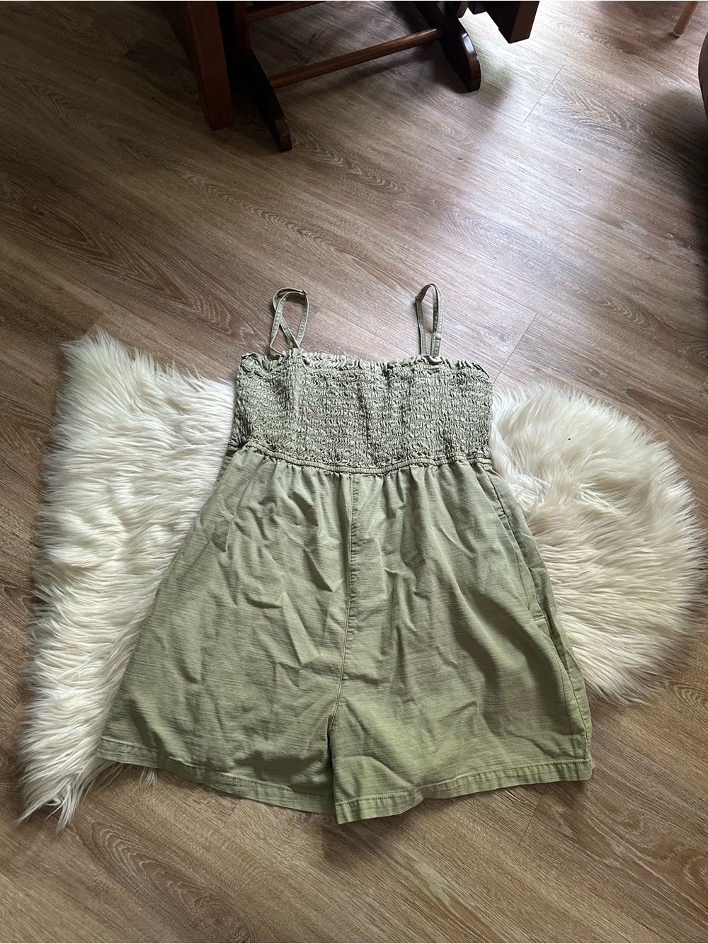 ANTHROPOLOGIE Pilco Smocked Sleeveless Romper In Green - Picture 5 of 8